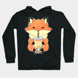 I Love Bubble Milk Tea Funny Fox Boba Hoodie